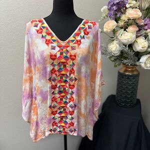 Savanna Jane Embroidered Boho Tunic Top M/L – Festival, Summer, Resort Wear